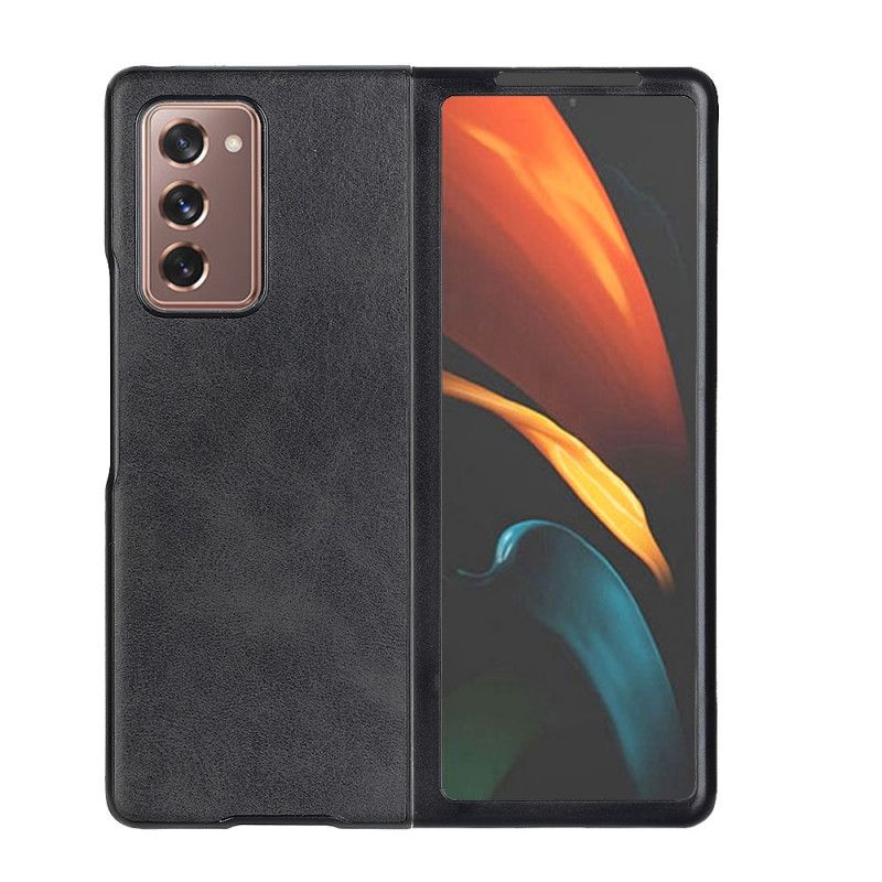 Kuori Samsung Galaxy Z Fold 2 Punainen Musta Korkealaatuista Tekonahkaa