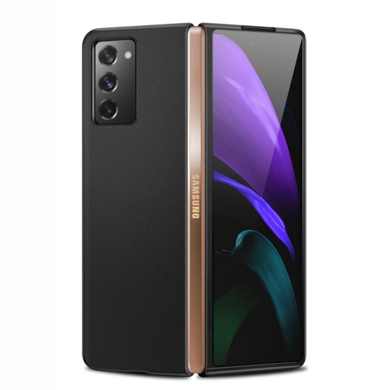 Kuori Samsung Galaxy Z Fold 2 Vihreä Musta Aitoa Nahkaa Suojakuori