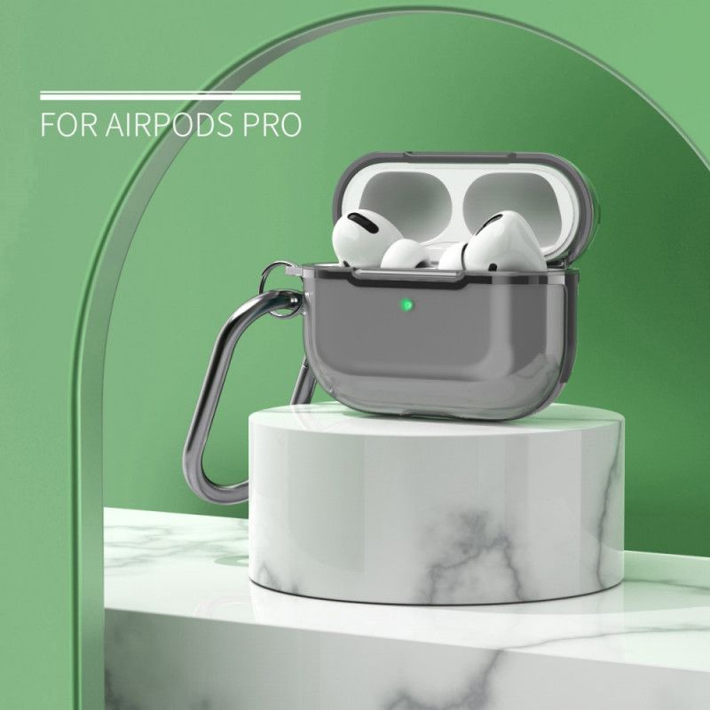 Case Kuoret AirPods Pro Punainen Harmaa Puhelinkuoret Metallirakenne Karabiinilla