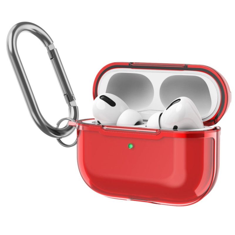 Case Kuoret AirPods Pro Punainen Harmaa Puhelinkuoret Metallirakenne Karabiinilla