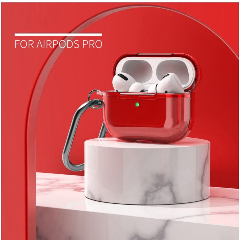 Case Kuoret AirPods Pro Punainen Harmaa Puhelinkuoret Metallirakenne Karabiinilla