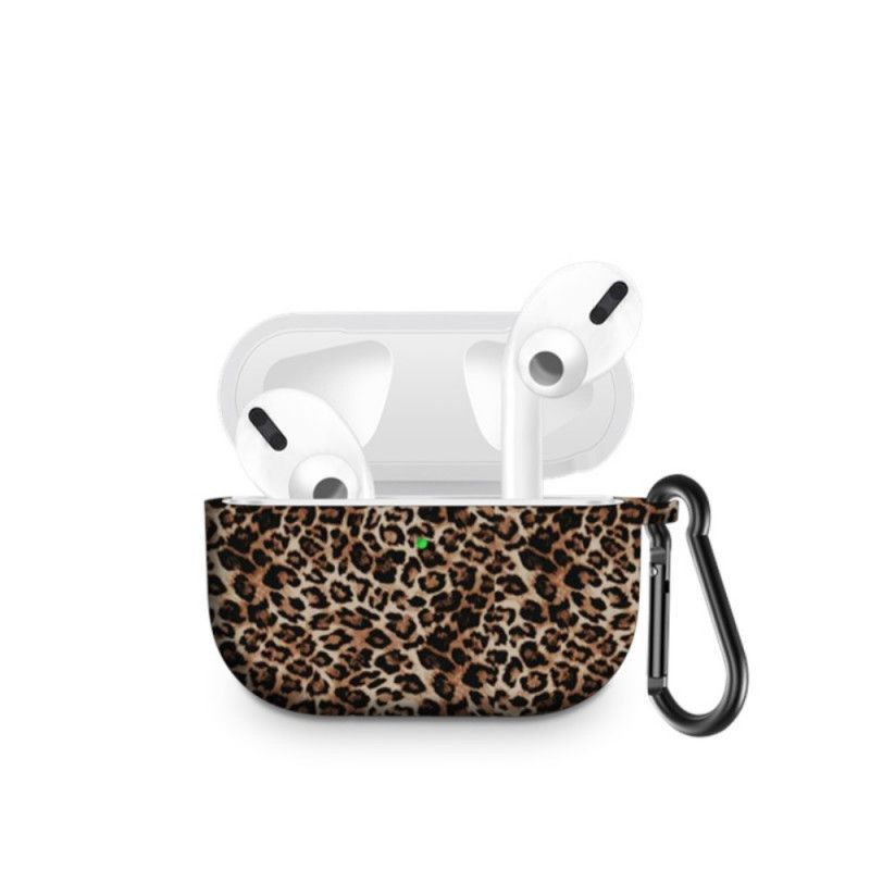 Kuori AirPods Pro Leopardisilikoni Karabiinilla