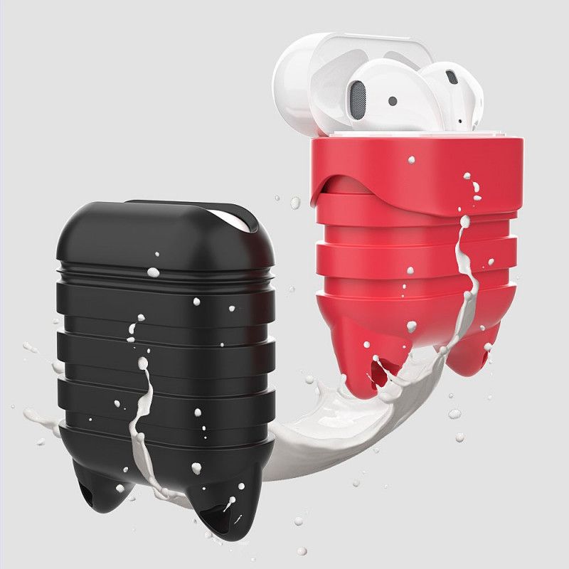 Kuori AirPods Pro Punainen Valkoinen Kissa Karabiinilla Ja Katoamattomalla Narulla Suojakuori