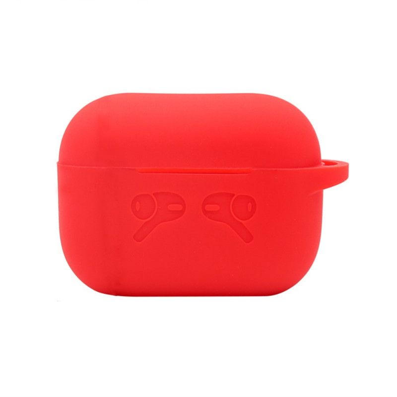 Kuori AirPods Pro Valkoinen Musta Puhdasvärinen Silikoni Karabiinilla