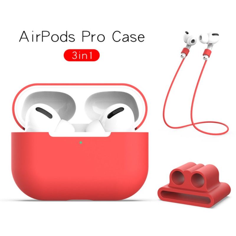 Kuori AirPods Pro Valkoinen Musta Silikoni Kuulokkeiden Johdolla Suojakuori