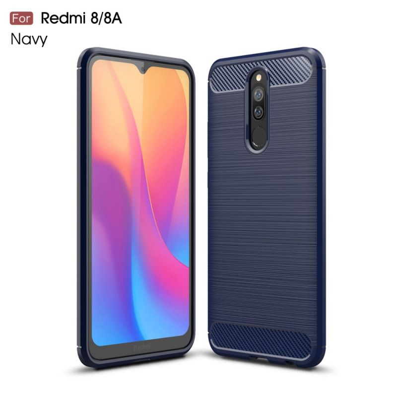 Case Kuoret Xiaomi Redmi 8 Punainen Musta Puhelinkuoret Harjattu Hiilikuitu