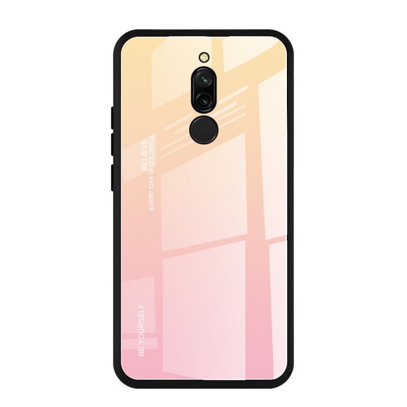 Case Kuoret Xiaomi Redmi 8 Tummansininen Punainen Puhelinkuoret Ole Itsesi Karkaistua Lasia