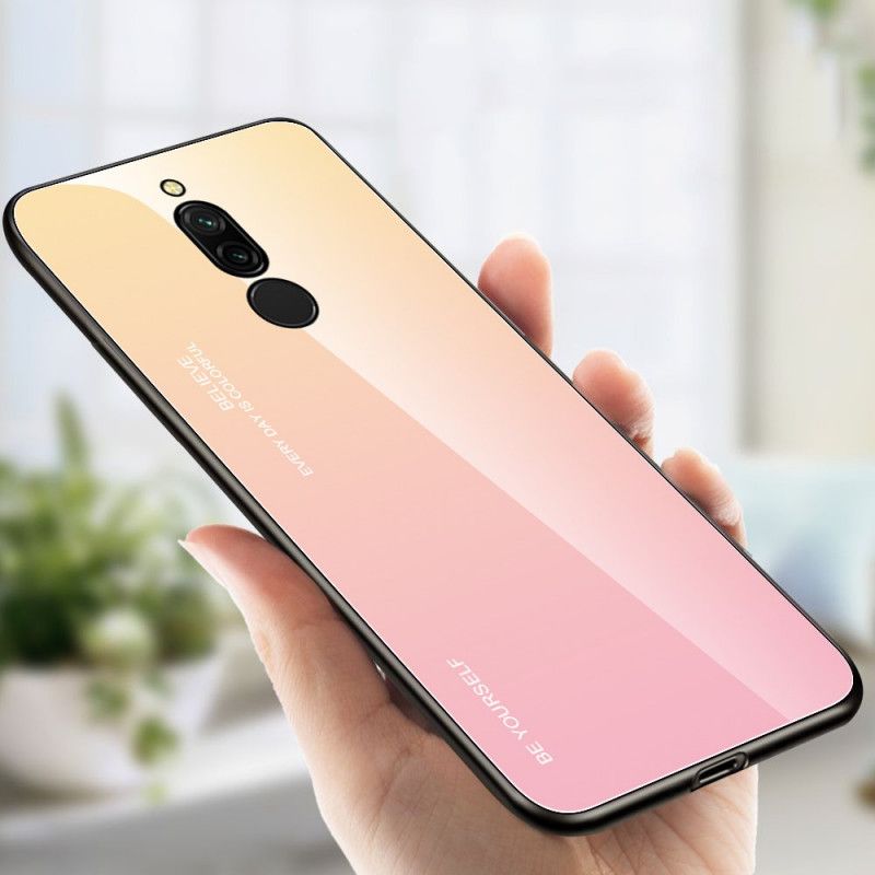 Case Kuoret Xiaomi Redmi 8 Tummansininen Punainen Puhelinkuoret Ole Itsesi Karkaistua Lasia