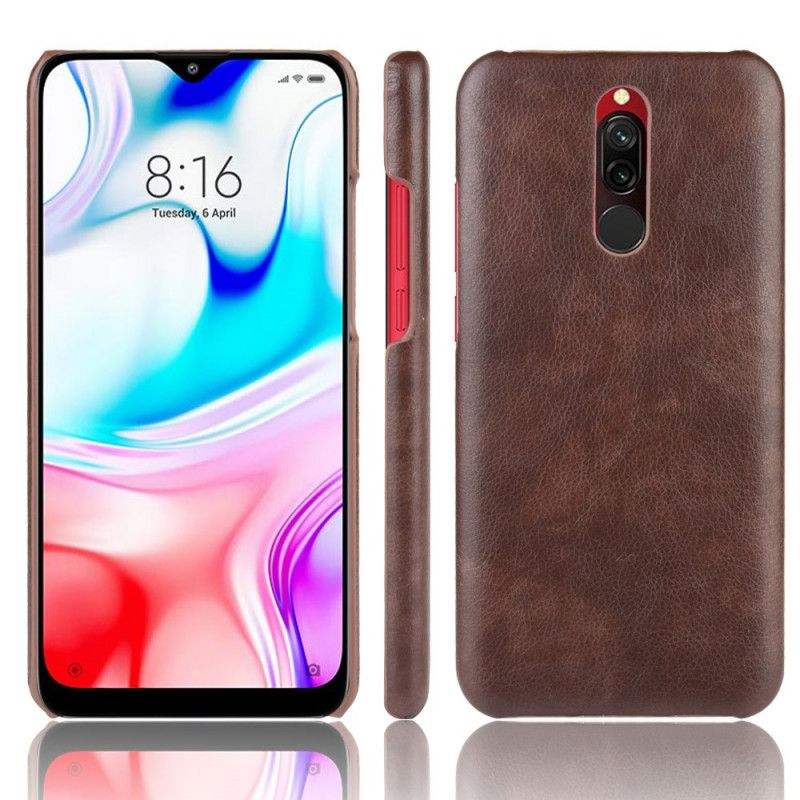 Kuori Xiaomi Redmi 8 Harmaa Musta Suorituskykyinen Nahkaefekti