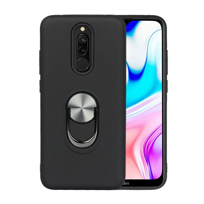 Kuori Xiaomi Redmi 8 Punainen Musta Irrotettava Tukirenkaalla Suojakuori