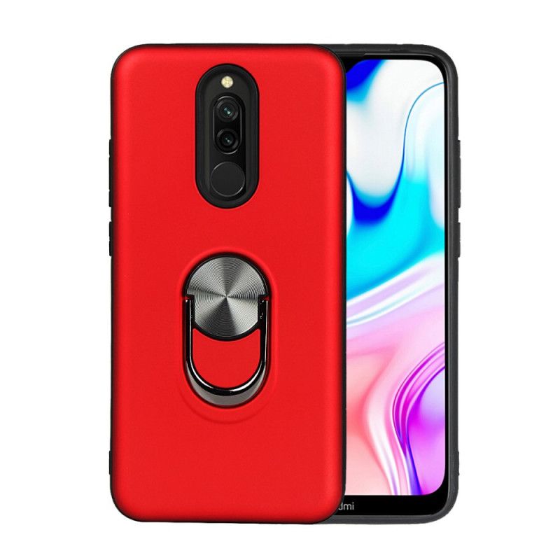 Kuori Xiaomi Redmi 8 Punainen Musta Irrotettava Tukirenkaalla Suojakuori