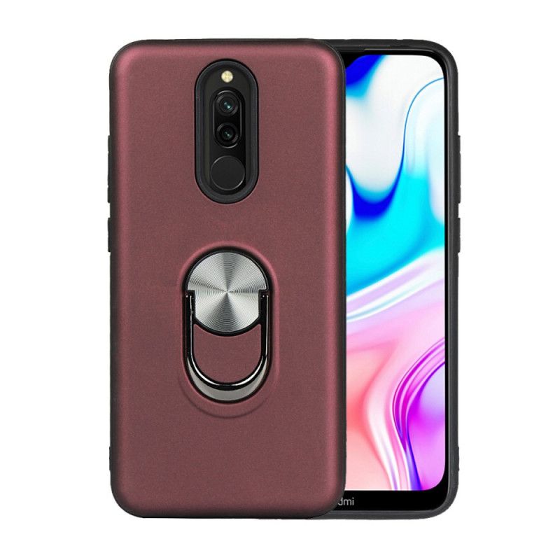 Kuori Xiaomi Redmi 8 Punainen Musta Irrotettava Tukirenkaalla Suojakuori