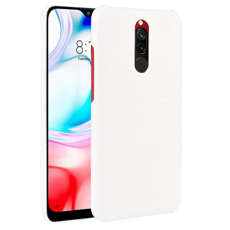 Kuori Xiaomi Redmi 8 Valkoinen Musta Krokotiilin Ihon Tyyli Suojakuori