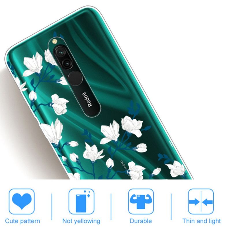 Kuori Xiaomi Redmi 8 Valkoiset Kukat