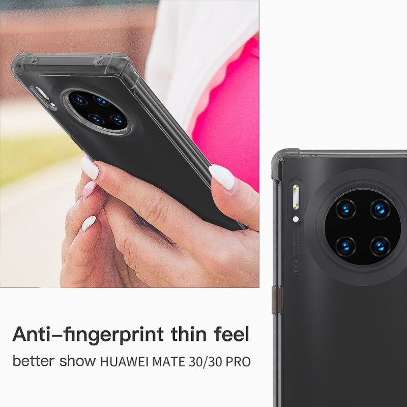 Case Kuoret Huawei Mate 30 Läpinäkyvä Musta Puhelinkuoret Läpinäkyvät Suojatyynyt