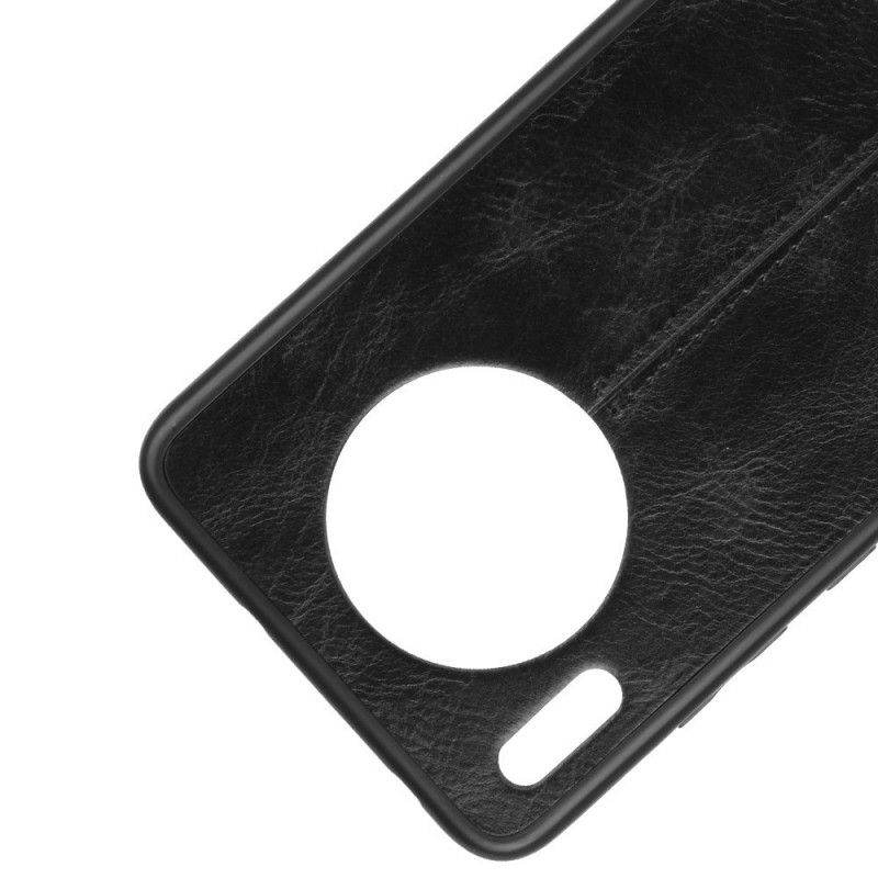 Case Kuoret Huawei Mate 30 Punainen Musta Puhelinkuoret Ommeltu Nahkaefekti