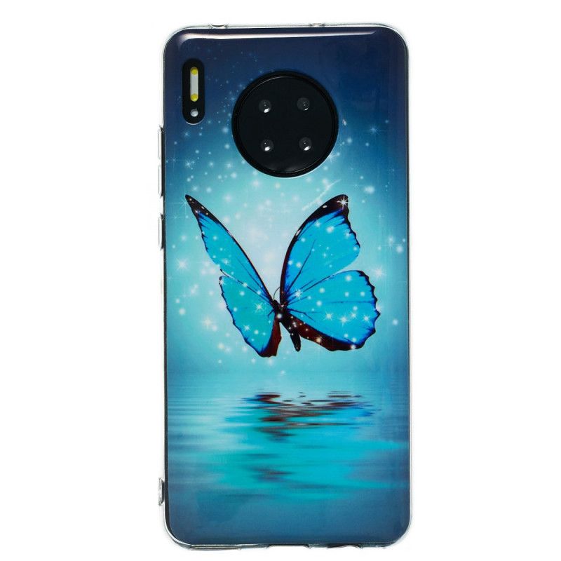 Kuori Huawei Mate 30 Fluoresoiva Sininen Perhonen Suojakuori