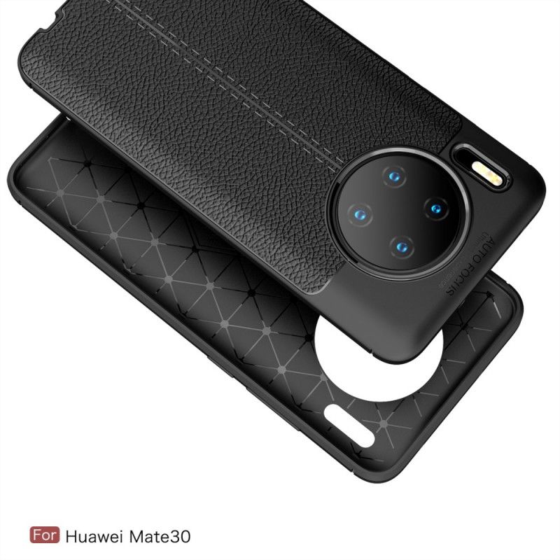 Kuori Huawei Mate 30 Punainen Musta Litsi Nahkaa