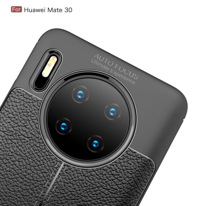 Kuori Huawei Mate 30 Punainen Musta Litsi Nahkaa