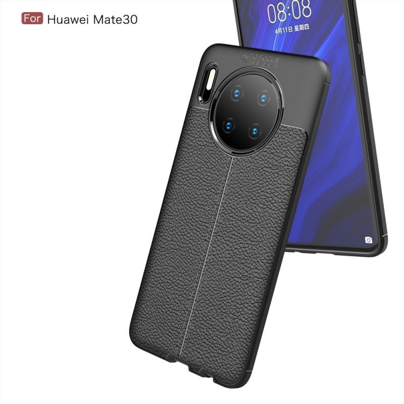 Kuori Huawei Mate 30 Punainen Musta Litsi Nahkaa