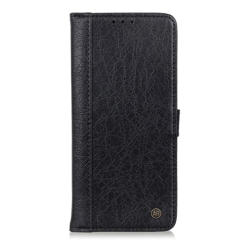 Flip Case Xiaomi Poco X3 Harmaa Musta Sarvikuonotyylinen Tekonahka