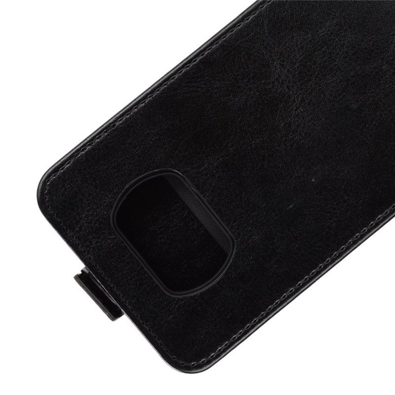 Flip Case Xiaomi Poco X3 Valkoinen Musta Pystysuora Nahkaefekti