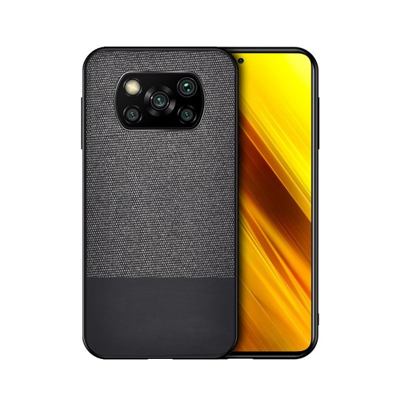 Kuori Xiaomi Poco X3 Harmaa Musta Tekonahkainen Purutekstiili