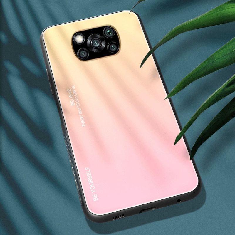 Kuori Xiaomi Poco X3 Magenta Punainen Ole Itsesi Karkaistua Lasia