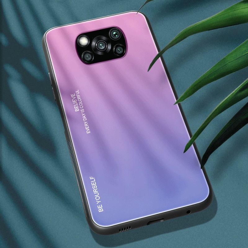 Kuori Xiaomi Poco X3 Magenta Punainen Ole Itsesi Karkaistua Lasia