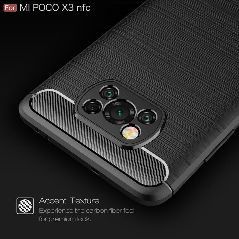 Kuori Xiaomi Poco X3 Punainen Musta Harjattu Hiilikuitu