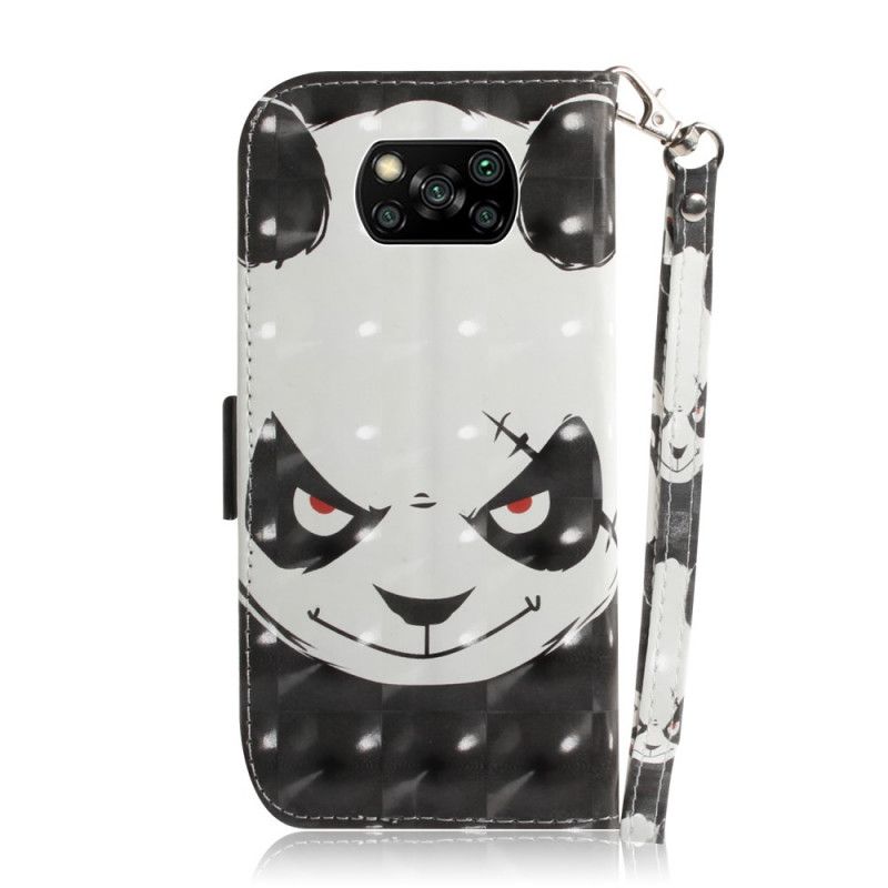 Nahkakotelo Xiaomi Poco X3 Puhelinkuoret Vihainen Panda Tangalla