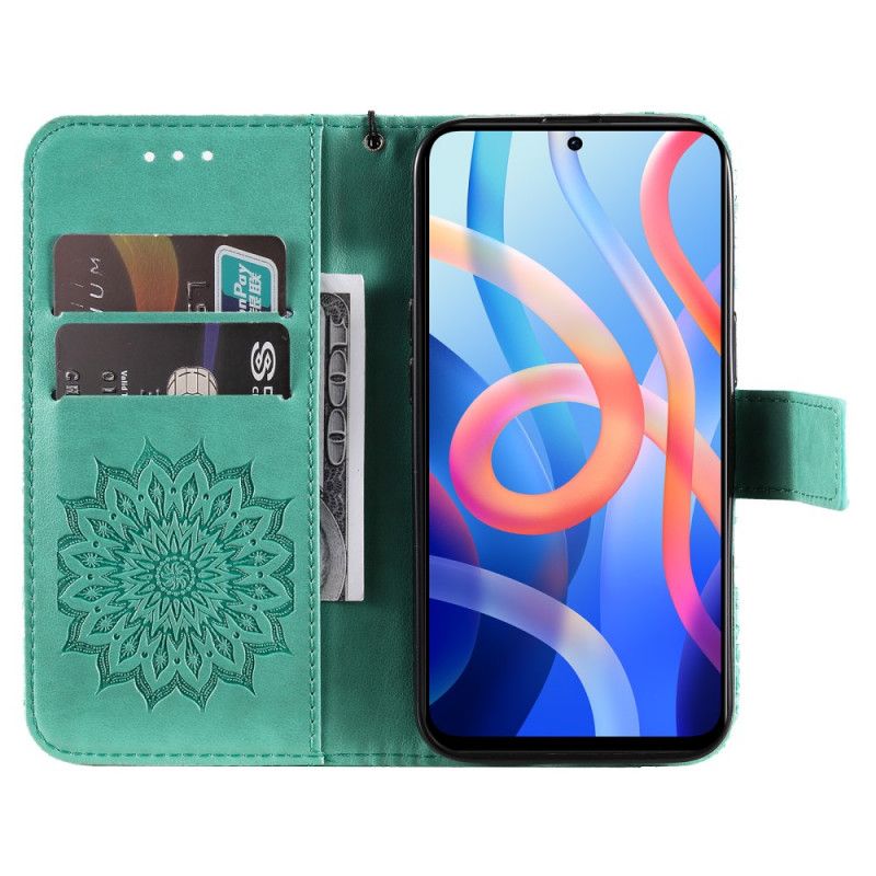 Flip Kotelot Xiaomi Redmi Note 11 / Poco M4 Pro 5g Auringonkukka