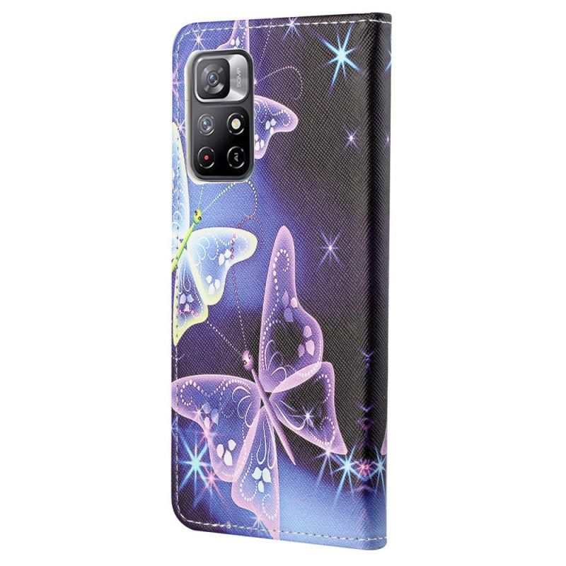 Flip Kotelot Xiaomi Redmi Note 11 / Poco M4 Pro 5g Butterflies Design Suojakuori