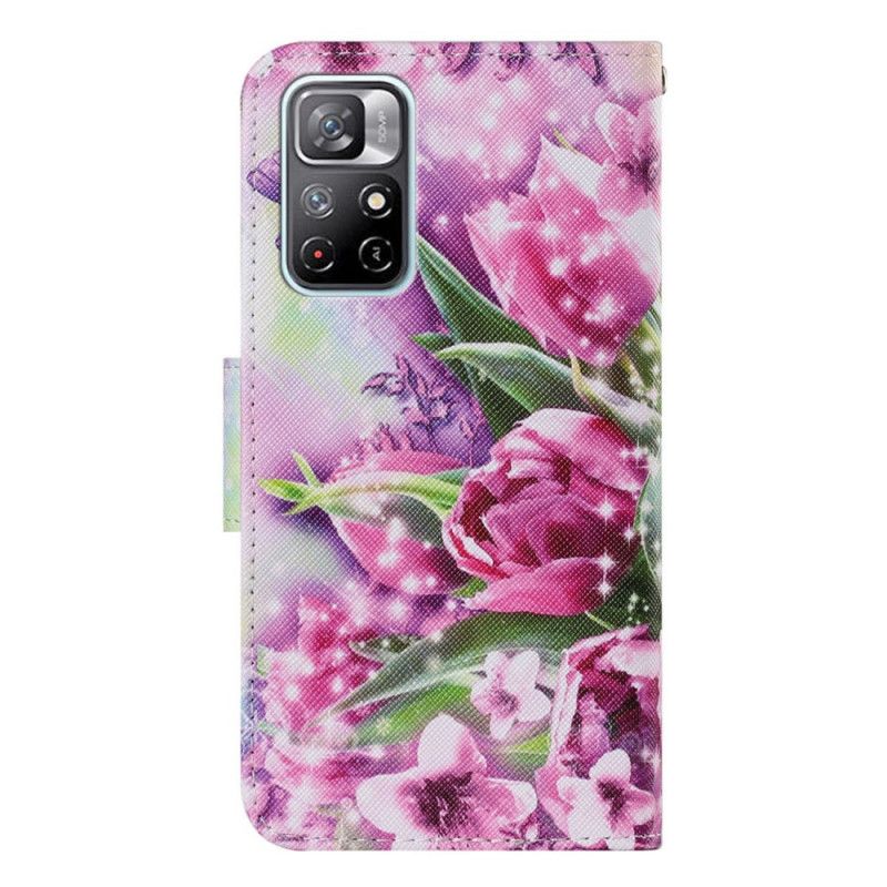 Flip Kotelot Xiaomi Redmi Note 11 / Poco M4 Pro 5g Butterfly And Lotus Suojakuori