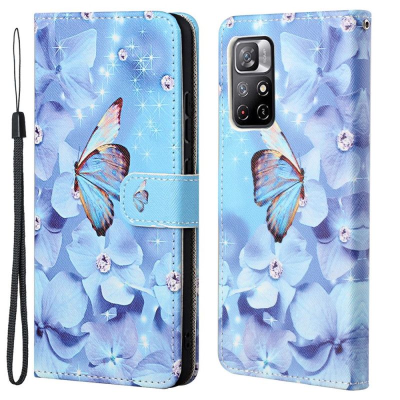 Flip Kotelot Xiaomi Redmi Note 11 / Poco M4 Pro 5g Diamond Strappy Perhoset