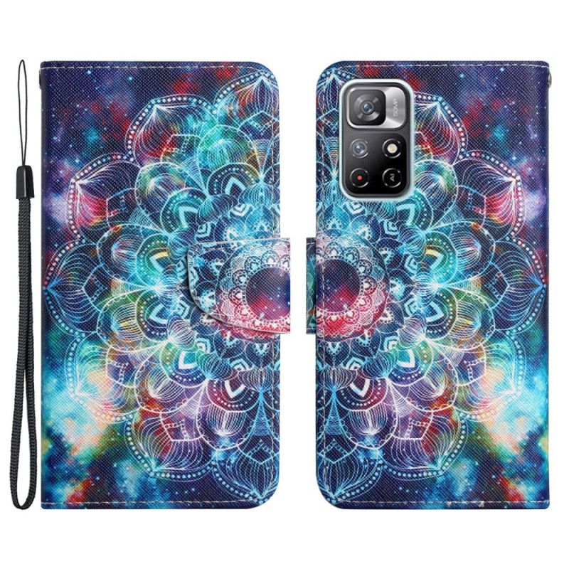 Flip Kotelot Xiaomi Redmi Note 11 / Poco M4 Pro 5g Flashy Half Strappy Mandala Suojakuori