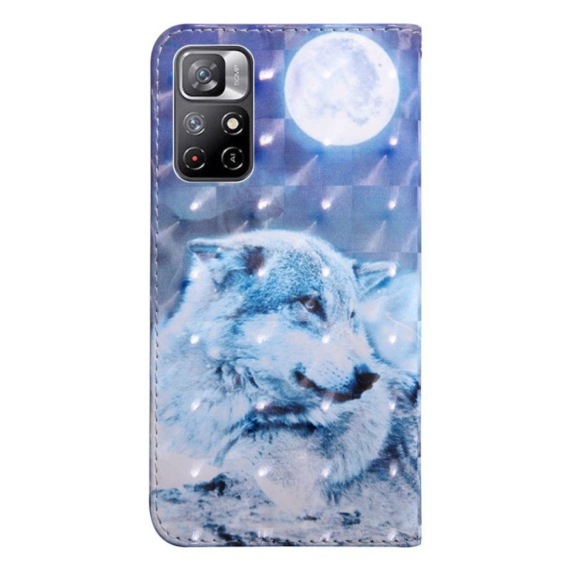 Flip Kotelot Xiaomi Redmi Note 11 / Poco M4 Pro 5g Moonlight Wolf