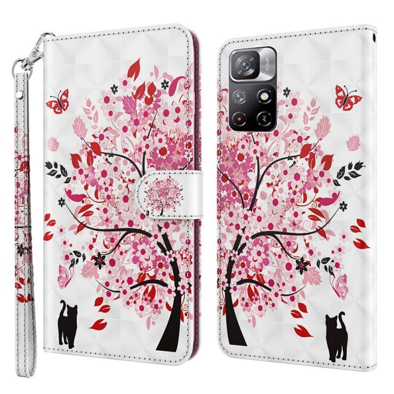 Flip Kotelot Xiaomi Redmi Note 11 / Poco M4 Pro 5g Pink Tree