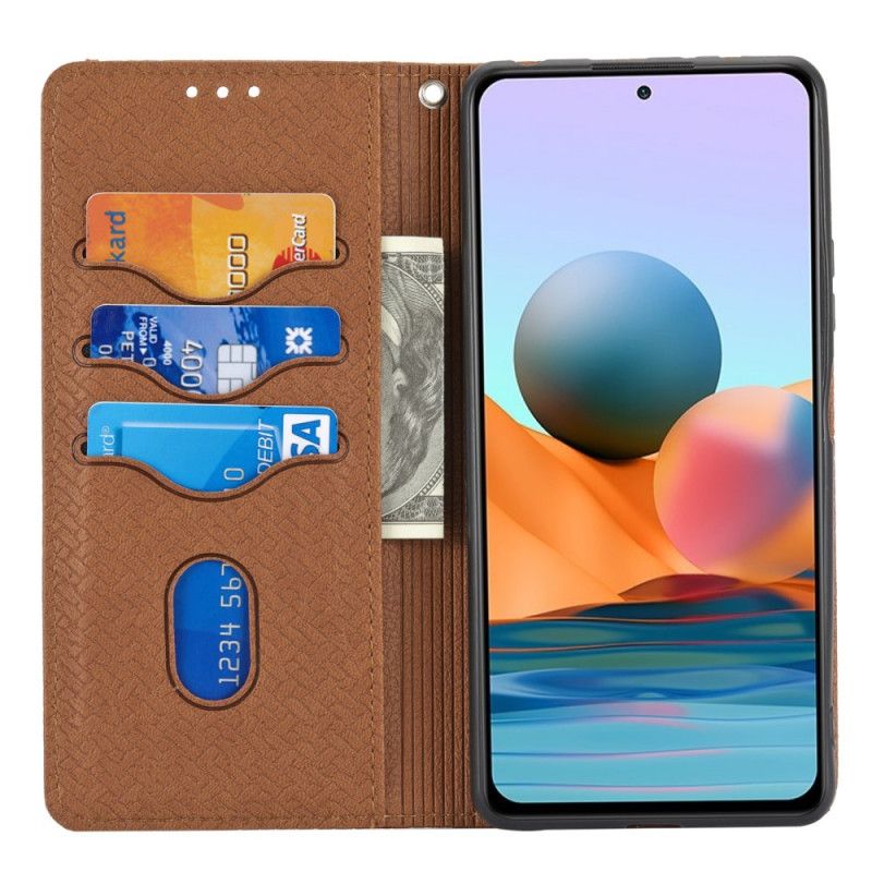 Flip Kotelot Xiaomi Redmi Note 11 / Poco M4 Pro 5g Style Kudottu Nahkahihna