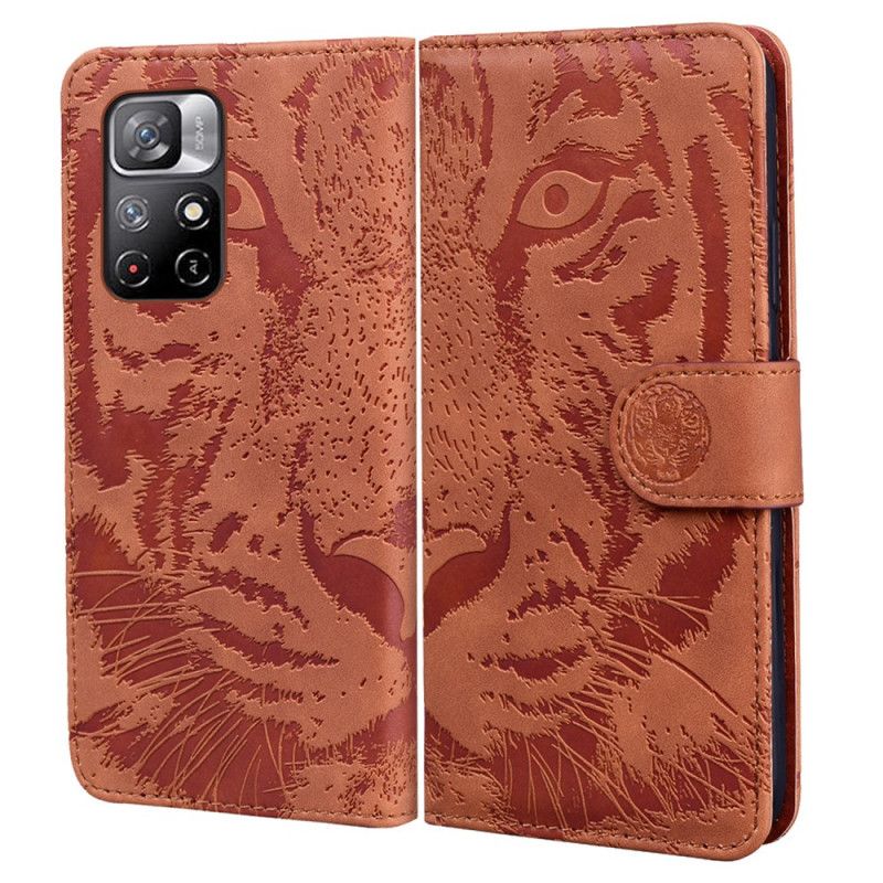 Flip Kotelot Xiaomi Redmi Note 11 / Poco M4 Pro 5g Tiger Face Print Suojakuori