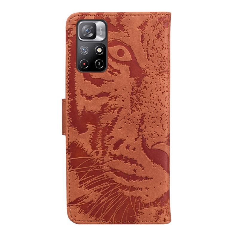 Flip Kotelot Xiaomi Redmi Note 11 / Poco M4 Pro 5g Tiger Face Print Suojakuori