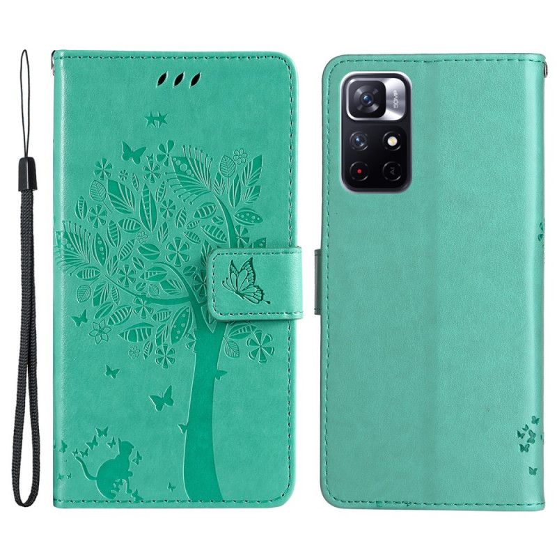 Flip Kotelot Xiaomi Redmi Note 11 / Poco M4 Pro 5g Tree And Thong Cat Suojakuori