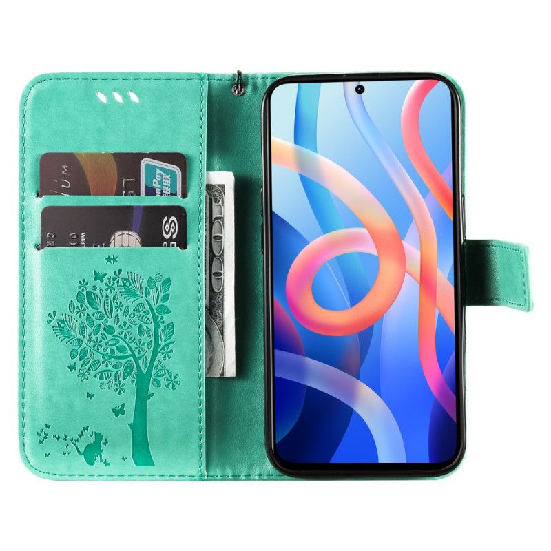 Flip Kotelot Xiaomi Redmi Note 11 / Poco M4 Pro 5g Tree And Thong Cat Suojakuori