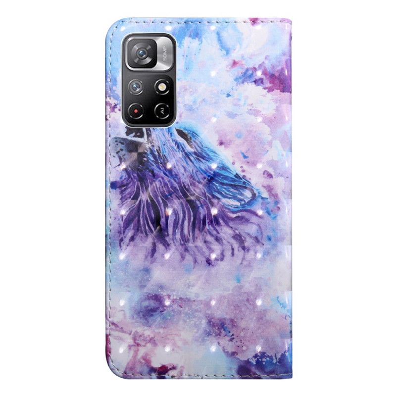 Flip Kotelot Xiaomi Redmi Note 11 / Poco M4 Pro 5g Wolf Watercolour