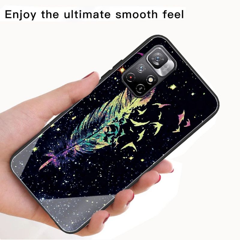 Kuori Case Xiaomi Redmi Note 11 / Poco M4 Pro 5g Puhelinkuoret Feather Tempered Glass