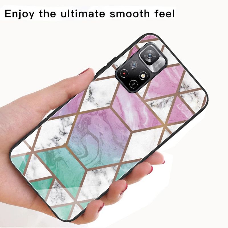 Kuori Case Xiaomi Redmi Note 11 / Poco M4 Pro 5g Puhelinkuoret Geometrinen Marmorinen Karkaistu Lasi