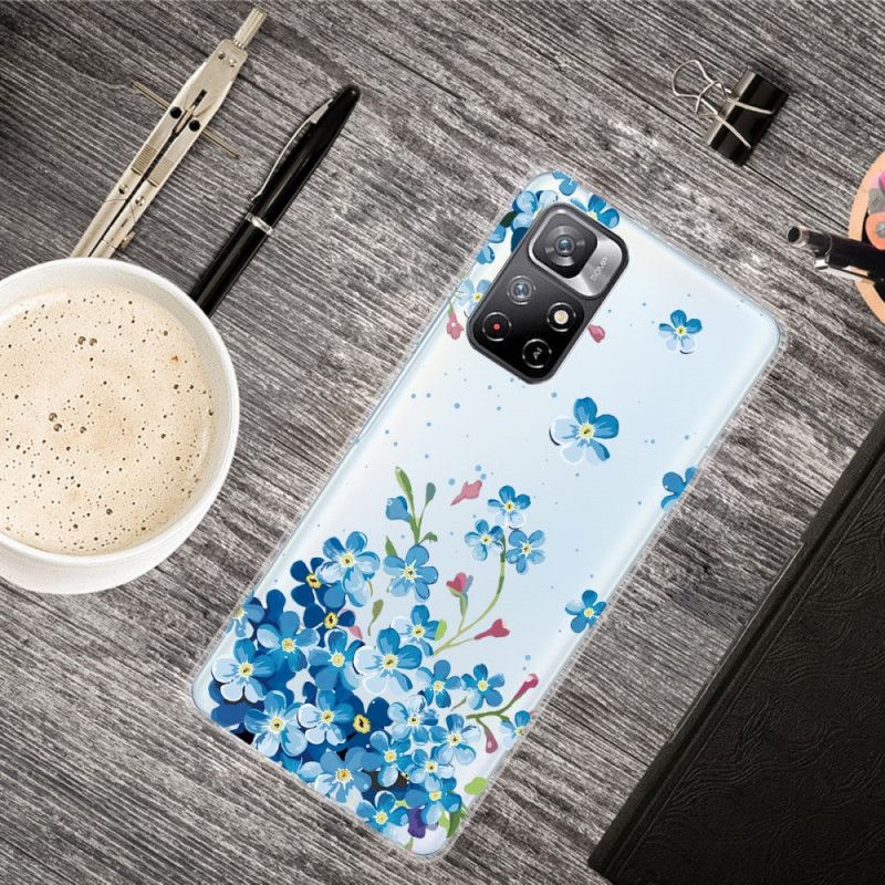 Kuori Case Xiaomi Redmi Note 11 / Poco M4 Pro 5g Puhelinkuoret Sinikukkakimppu