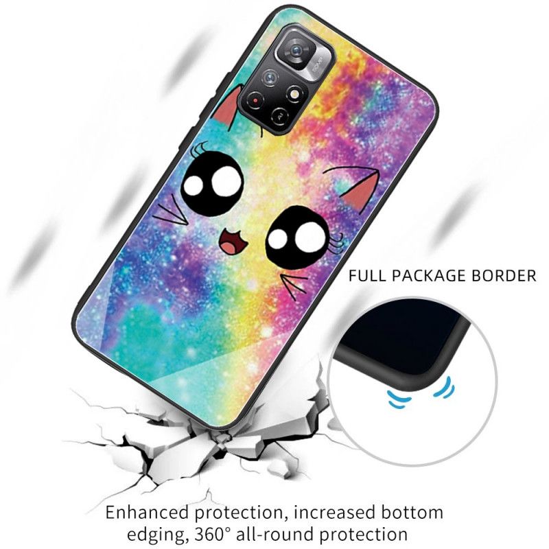 Kuori Case Xiaomi Redmi Note 11 / Poco M4 Pro 5g Puhelinkuoret Tempered Glass Cat