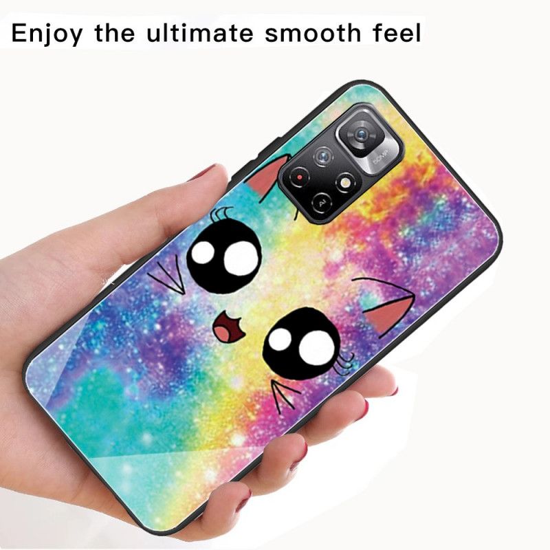 Kuori Case Xiaomi Redmi Note 11 / Poco M4 Pro 5g Puhelinkuoret Tempered Glass Cat