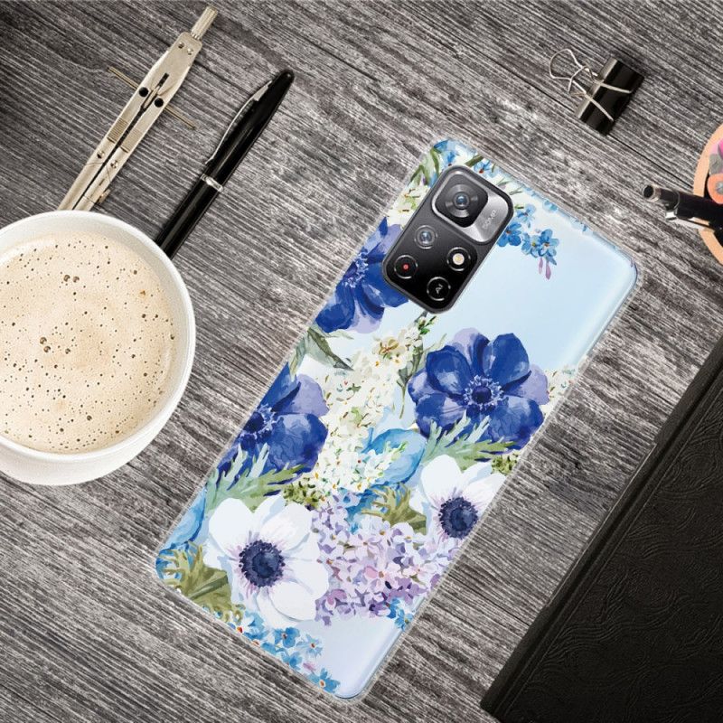 Kuori Xiaomi Redmi Note 11 / Poco M4 Pro 5g Blue Flowers Watercolour